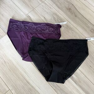 NWT Soma Vanishing Edge Hipster Lace Panty Size Large 2 Pair